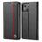 LC.IMEEKE Stand Wallet Design Carbon Fiber Texture Splicing Leather Case Shell for iPhone 13 6.1 inch - Vertical Red Stripe - 1