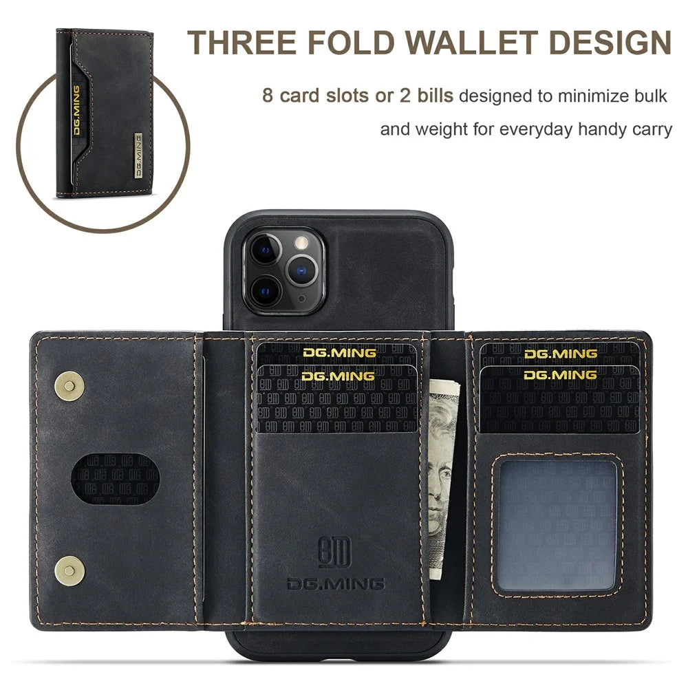 DG.MING M2 Series Detachable Wallet 2-in-1 Wireless Charging All-Inclusive Hybrid Case for iPhone 11 Pro Max 6.5 inch - Black - 5