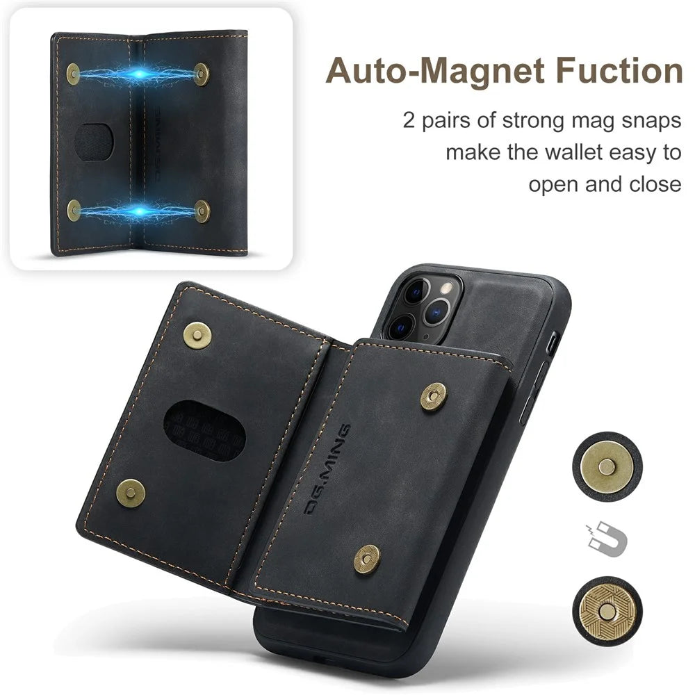 DG.MING M2 Series Detachable Wallet 2-in-1 Wireless Charging All-Inclusive Hybrid Case for iPhone 11 Pro Max 6.5 inch - Black - 7