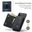 DG.MING M1 Series Phone Case PU + TPU + PC Back Cover with Magnetic Tri-Fold Wallet Kickstand for iPhone 11 Pro 5.8 inch - Black - 6
