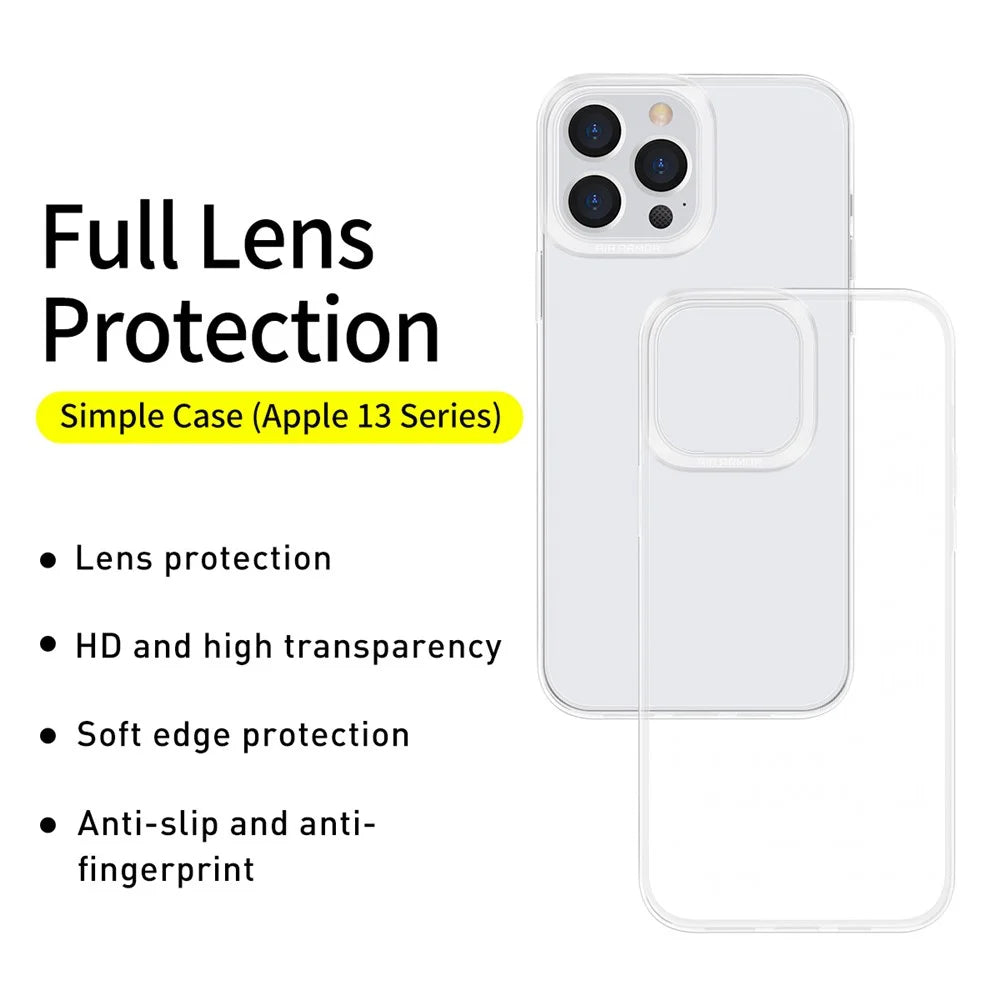 BASEUS Simple Series Soft TPU Phone Case for iPhone 13 Pro Max 6.7 inch Cell Phone Protective Cover Shell - Transparent - 2