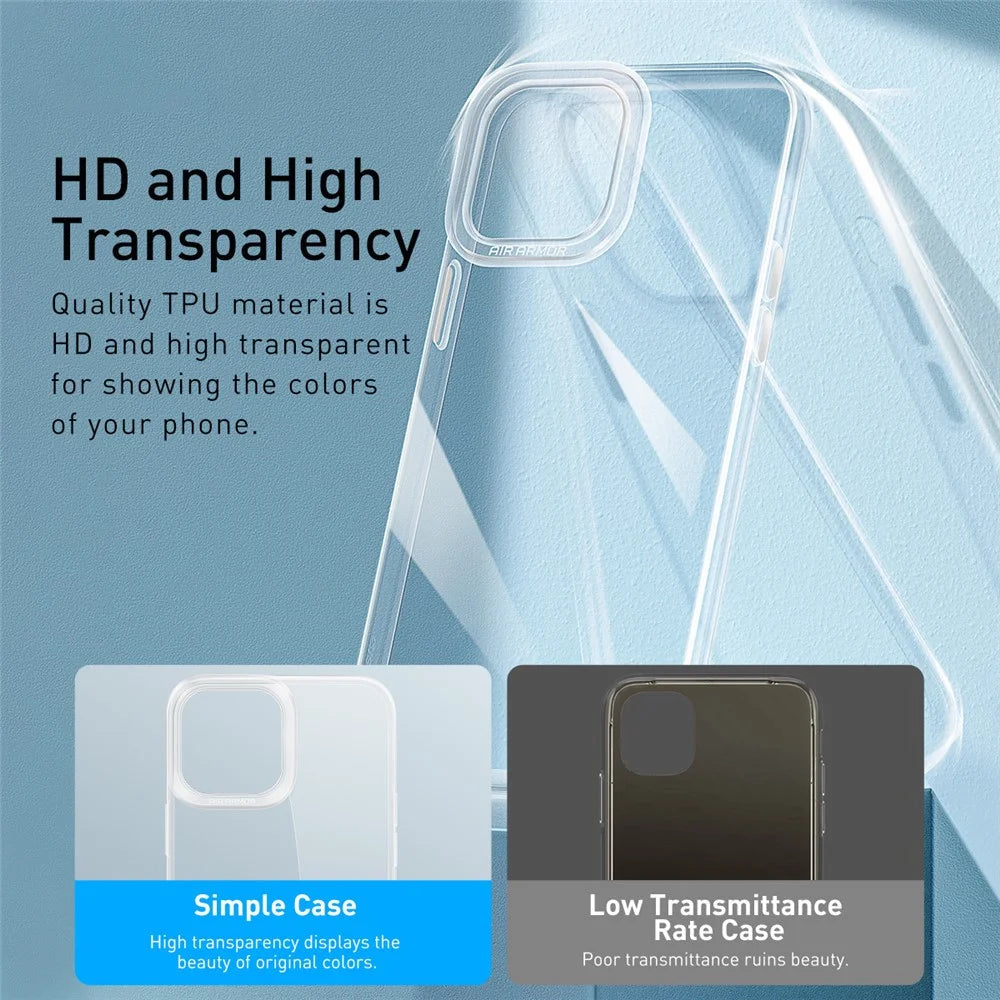 BASEUS Simple Series Soft TPU Phone Case for iPhone 13 Pro Max 6.7 inch Cell Phone Protective Cover Shell - Transparent - 4