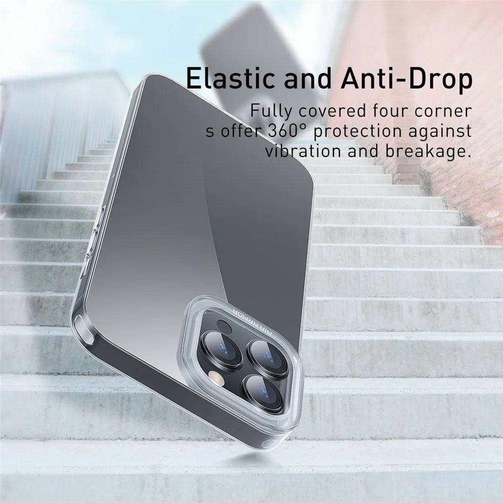BASEUS Simple Series Soft TPU Phone Case for iPhone 13 Pro Max 6.7 inch Cell Phone Protective Cover Shell - Transparent - 6