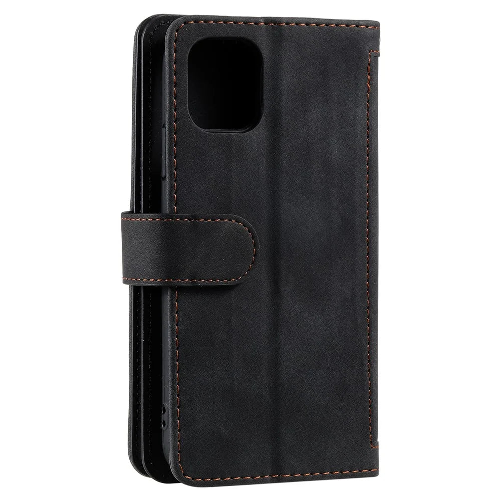 9 Card Slots Wallet Design Full Protection Phone Stand Case Cover for iPhone 13 Pro Max 6.7 inch - Black - 3