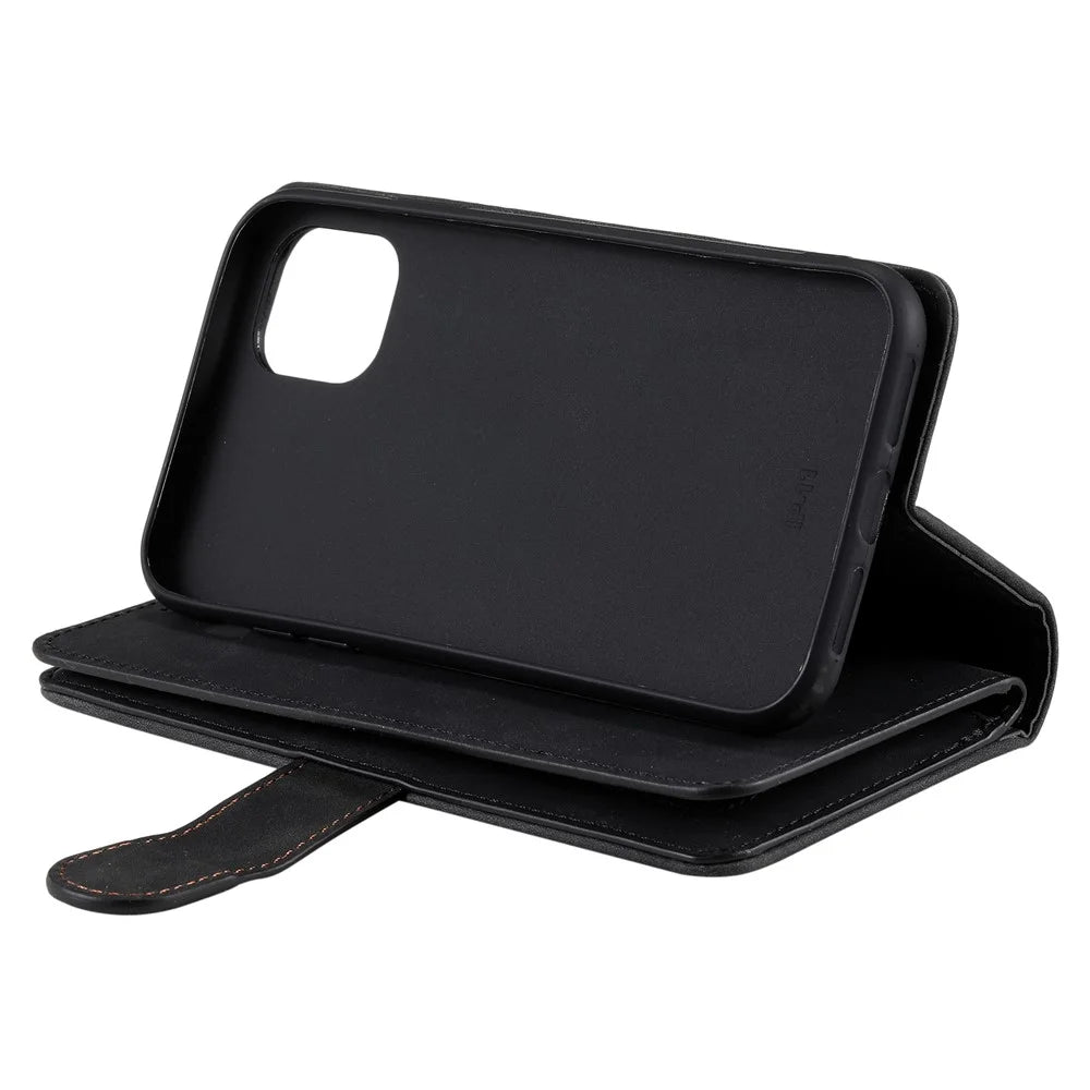 9 Card Slots Wallet Design Full Protection Phone Stand Case Cover for iPhone 13 Pro Max 6.7 inch - Black - 7