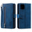 9 Card Slots Design Leather Wallet Stand Phone Case Shell with Wrist Strap for iPhone 13 mini 5.4 inch - Blue - 1