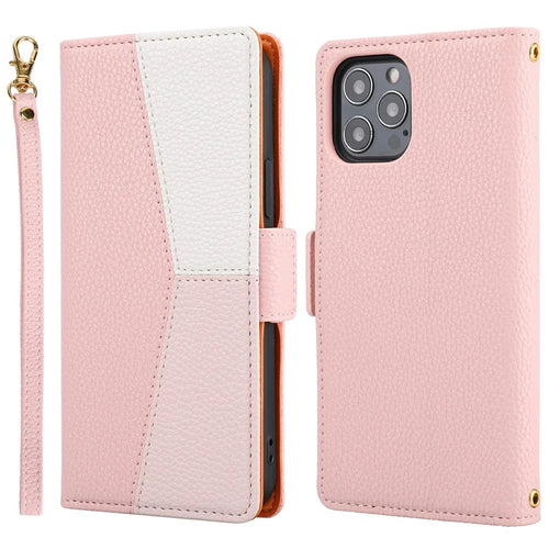 Litchi Texture Wallet Design Assorted Color Style Leather Wallet Case for iPhone 12 6.1 inch/12 Pro 6.1 inch - Pink - 1