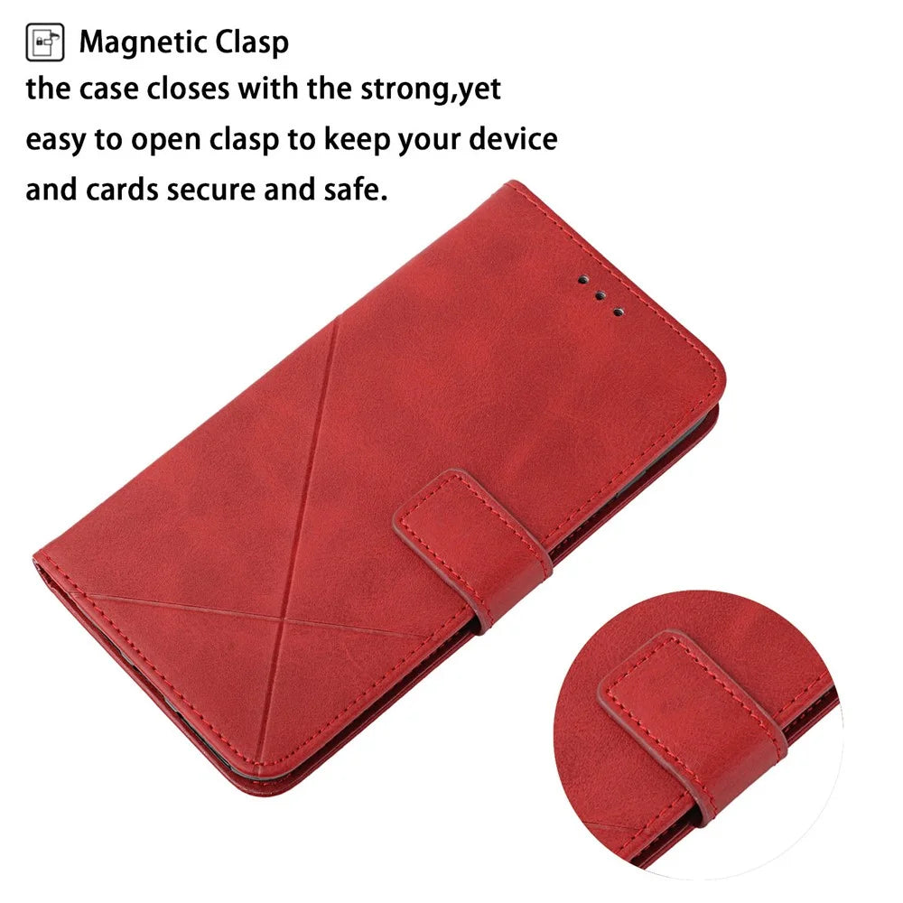 All-round Protection Solid Color Wallet PU Leather Phone Cover with Stand and Magnetic Clasp for Apple iPhone 13 6.1 inch - Red - 2
