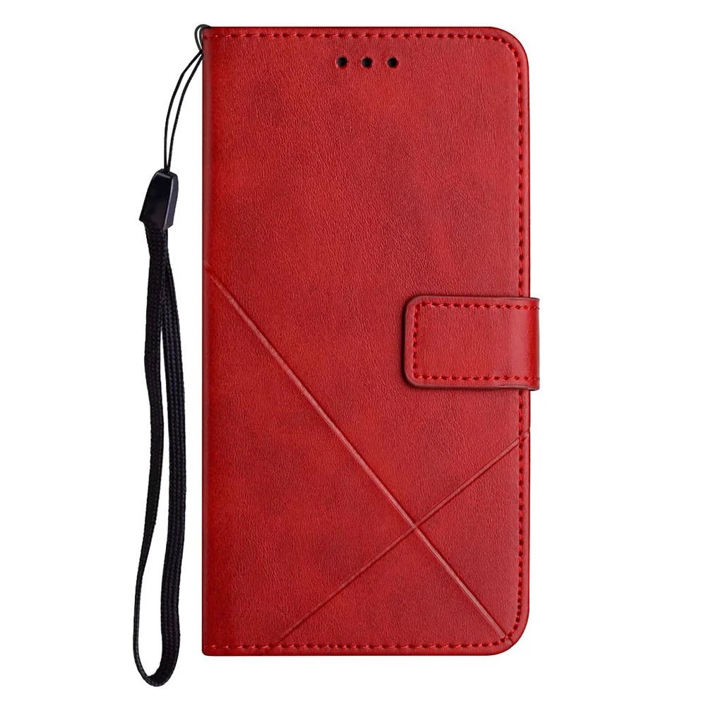All-round Protection Solid Color Wallet PU Leather Phone Cover with Stand and Magnetic Clasp for Apple iPhone 13 6.1 inch - Red - 6