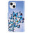 Magnetic Clasp Pattern-Printing Leather Case Phone Wallet Stand Cover for iPhone 13 mini 5.4 inch - Blue Butterfly - 7