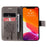 For iPhone 13 Phone Case with Stand Cat Tree Pattern Leather Wallet Mobile Cover - Grey - 4