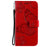 For iPhone 13 mini Wallet Case Floral Butterfly Imprinted Leather Phone Cover Stand - Red - 2