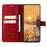 For iPhone 13 mini Wallet Case Floral Butterfly Imprinted Leather Phone Cover Stand - Red - 4