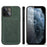 Kickstand Card Holder Slim PU Leather + TPU Bumper + PC Back Protective Case for iPhone 13 6.1 inch - Green - 4