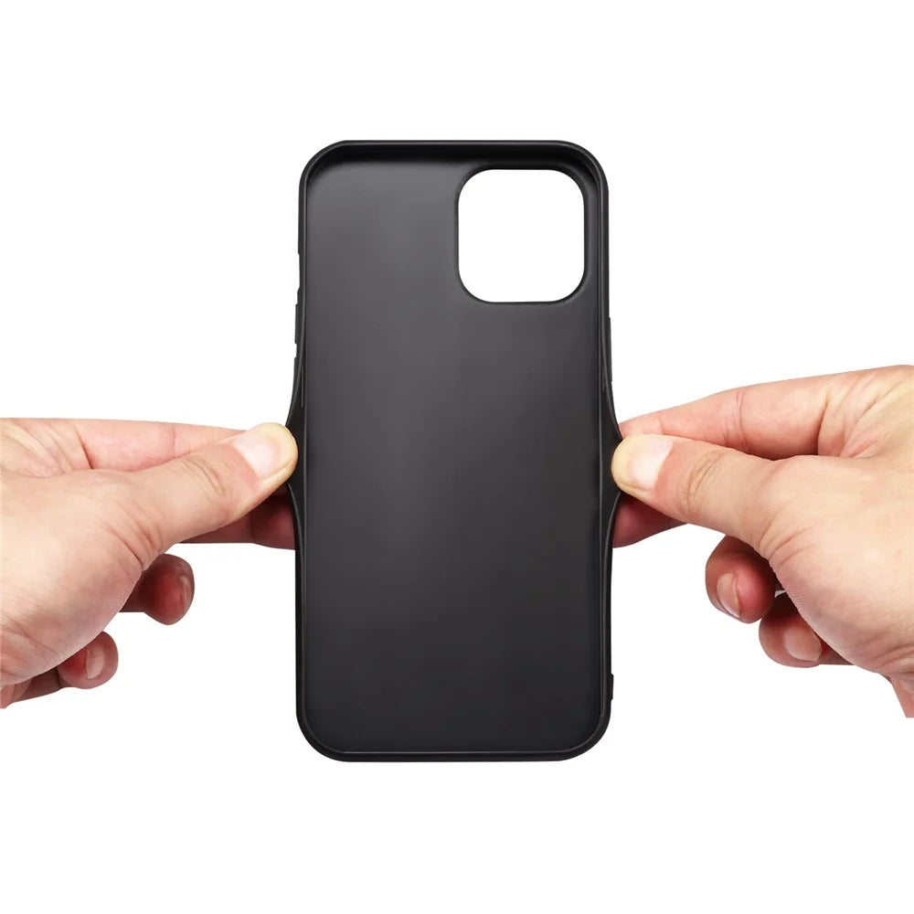 Premium PU Leather TPU Bumper PC Protection Case with Elastic Card Slot for iPhone 13 mini 5.4 inch - Dark Grey - 7