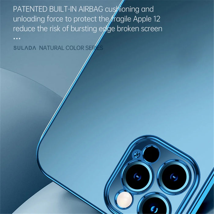 SULADA Natural Color Series TPU Case for iPhone 13 Pro 6.1 inch Electroplating Mobile Protective Cover - Blue - 6