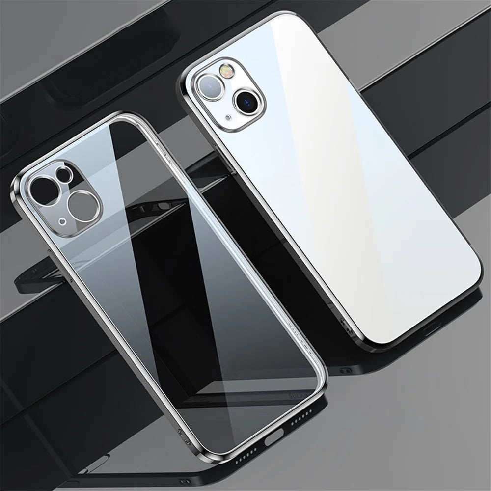 SULADA All-round Protective Electroplating Case Scratch-proof Back Cover Shell for iPhone 13 6.1 inch - Silver - 1