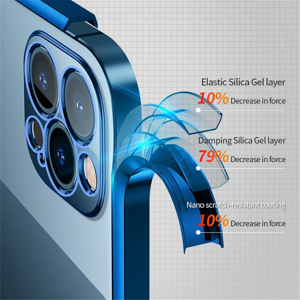 SULADA All-round Protective Electroplating Case Scratch-proof Back Cover Shell for iPhone 13 6.1 inch - Silver - 5