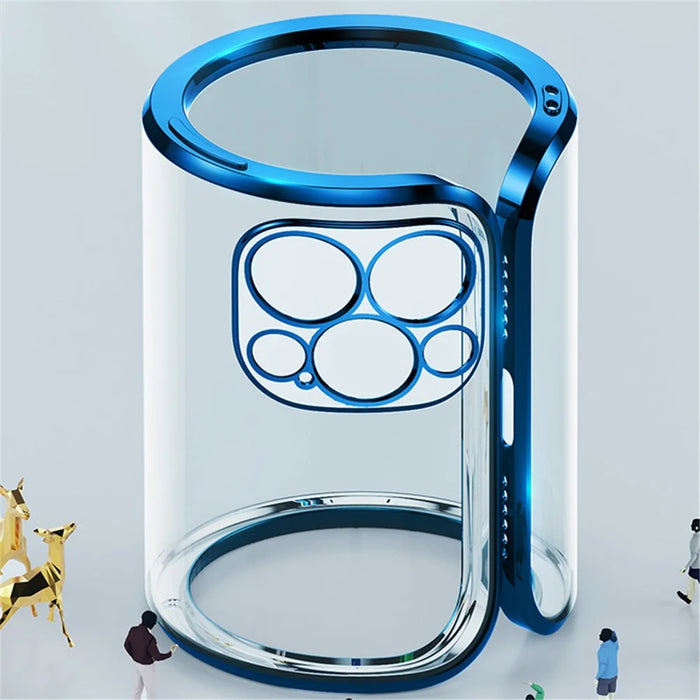 SULADA Full Protective Colorful Dazzling Electroplating Back Cover Shell for iPhone 13 Pro 6.1 inch - Blue - 4