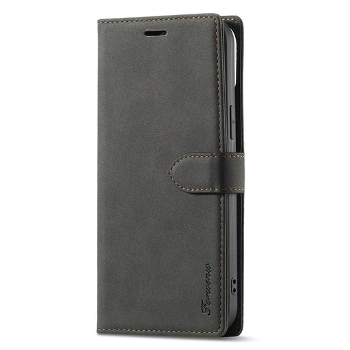 FORWENW F1 Series Leather Mobile Phone Cover Case Shell with Wallet Stand for iPhone 13 Pro Max 6.7 inch - Black - 2
