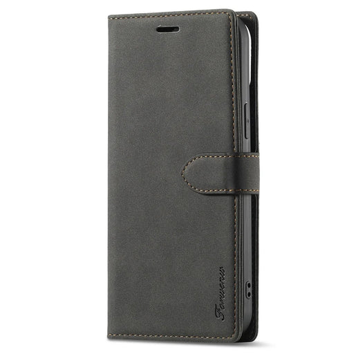 FORWENW F1 Series Full Protection Drop-Resistant Skin Feeling Leather Case for iPhone 13 6.1 inch - Black - 2