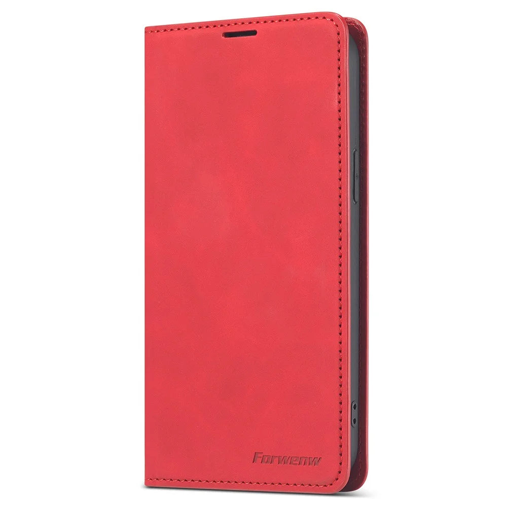 FORWENW Well-protected Fantasy Series Skin Feeling Leather Phone Case for iPhone 13 mini 5.4 inch - Red - 2