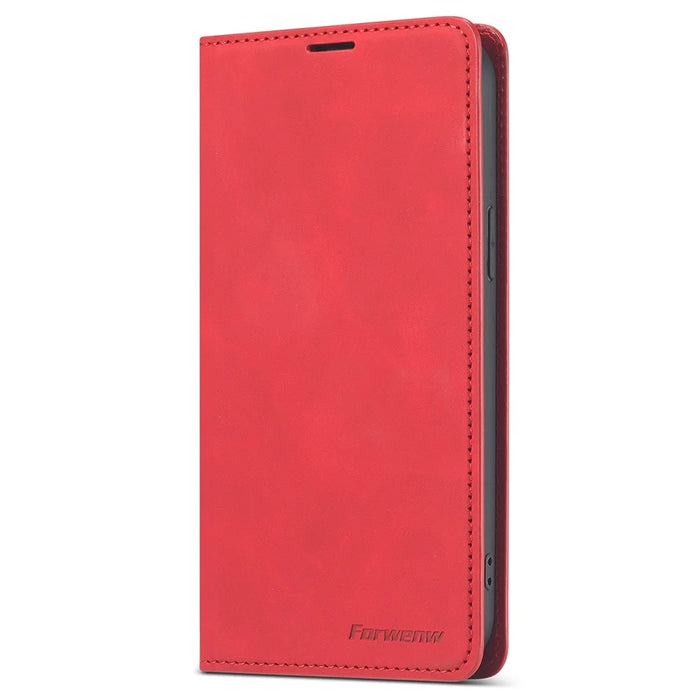 FORWENW Well-protected Fantasy Series Skin Feeling Leather Phone Case for iPhone 13 mini 5.4 inch - Red - 2