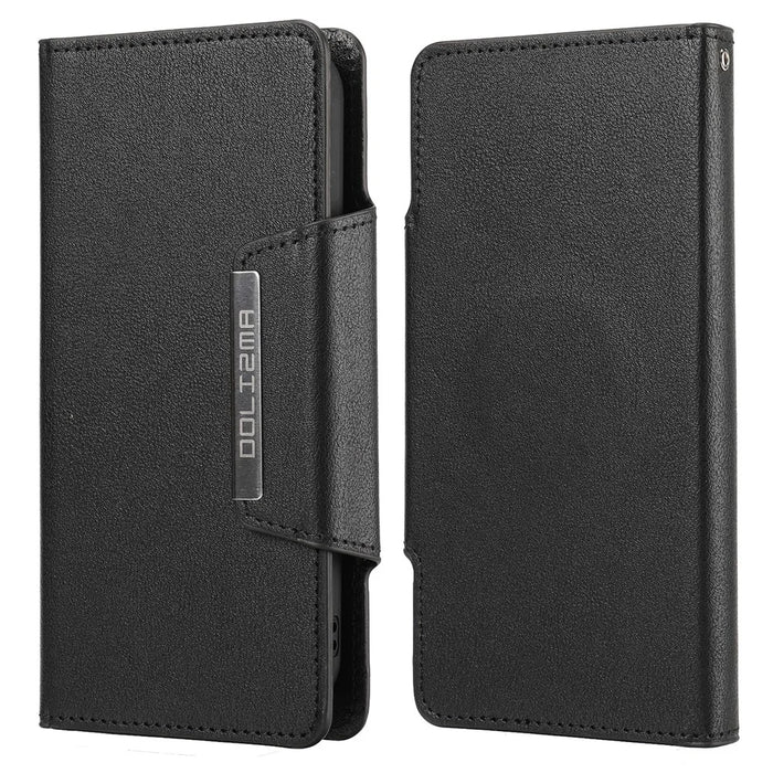 Ultra-thin Shockproof Full Protection Leather Wallet Phone Case with Detachable Inner for iPhone 13 Pro Max 6.7 inch - Black - 1