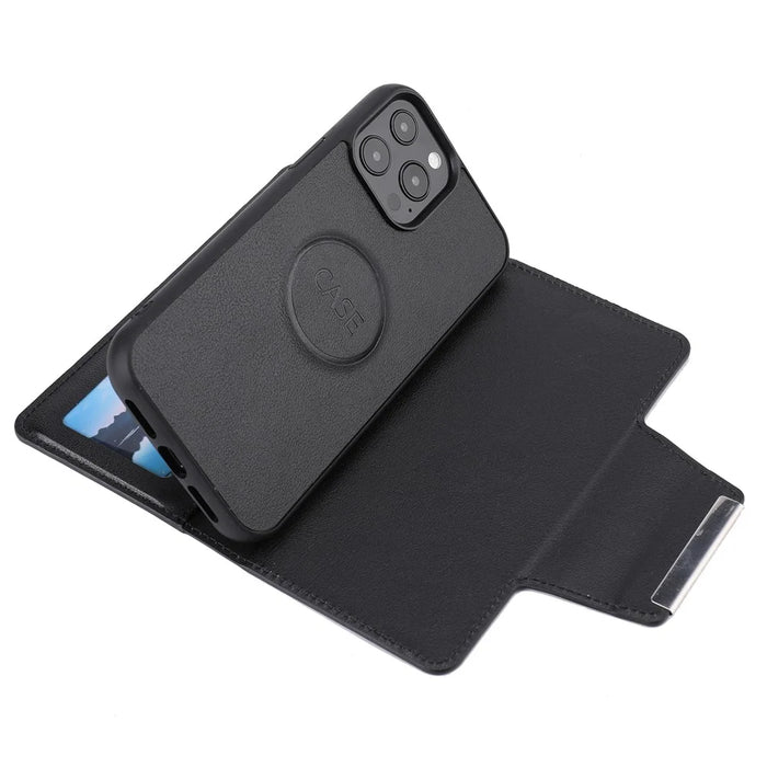 Ultra-thin Shockproof Full Protection Leather Wallet Phone Case with Detachable Inner for iPhone 13 Pro Max 6.7 inch - Black - 6
