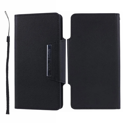 Full Protective Leather Wallet Phone Cover with Detachable Inner for iPhone 13 6.1 inch - Black - 1