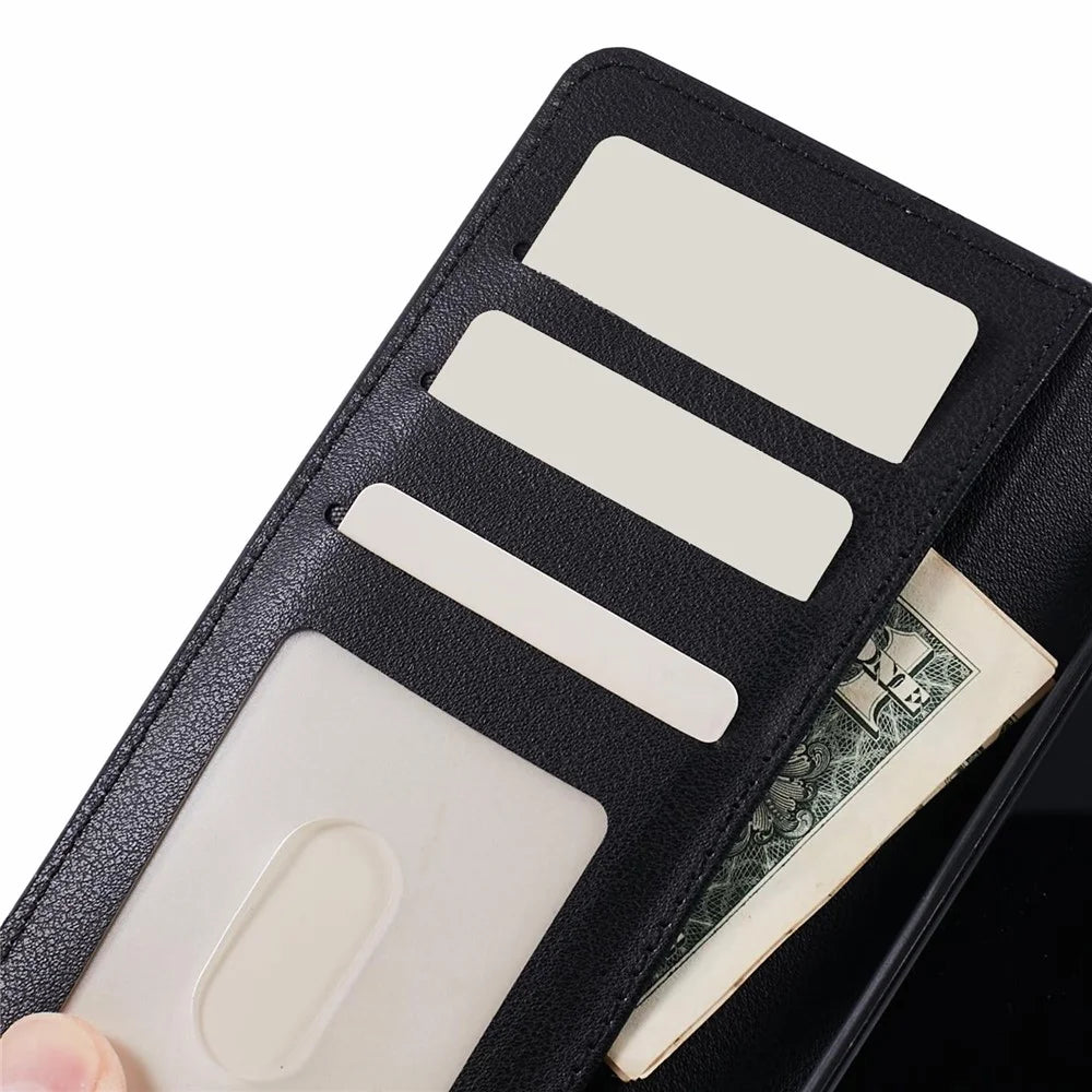 Full Protective Leather Wallet Phone Cover with Detachable Inner for iPhone 13 6.1 inch - Black - 5
