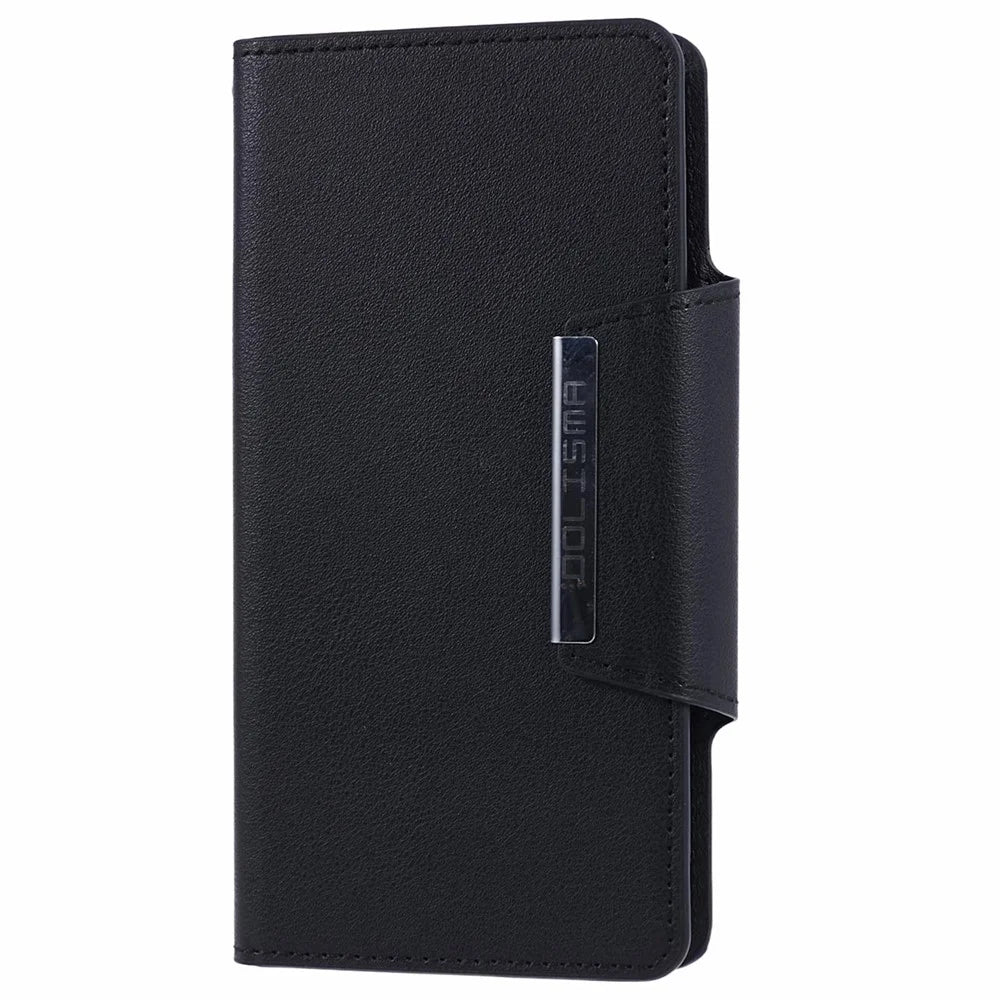 Full Protective Leather Wallet Phone Cover with Detachable Inner for iPhone 13 6.1 inch - Black - 7