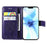 For iPhone 12 / 12 Pro Phone Case with Stand Cat Tree Pattern Leather Wallet Mobile Cover - Purple - 4