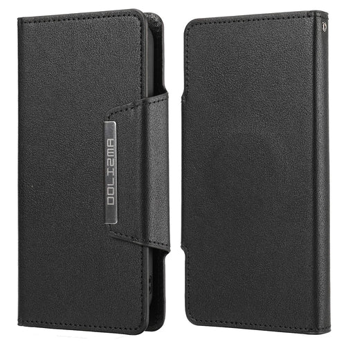 Ultra-thin Drop-proof Leather Wallet Phone Case with Detachable Inner for iPhone 13 mini 5.4 inch - Black - 1