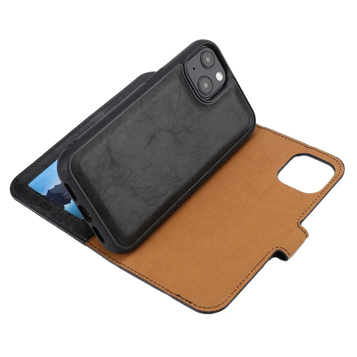 Crazy Horse Texture Detachable Leather Wallet Stand Design Phone Cover Case for iPhone 13 Pro 6.1 inch - Black - 7