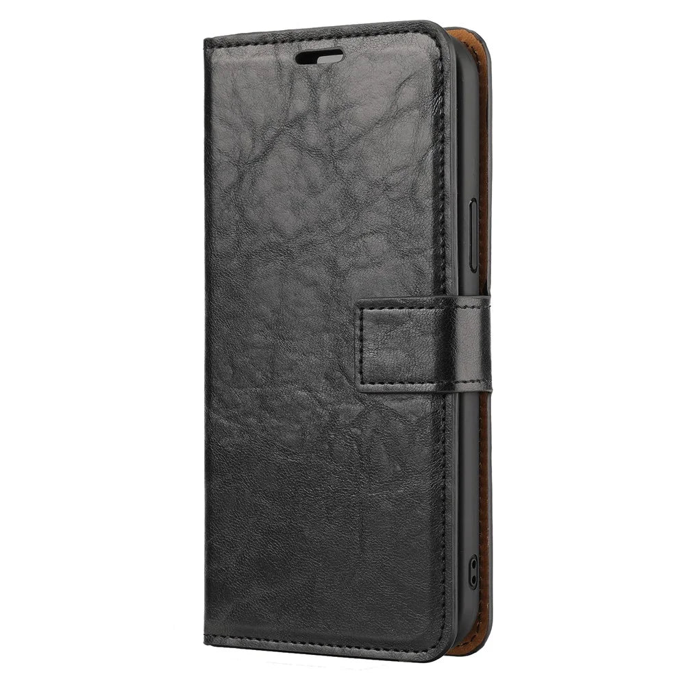 Detachable 2 in 1 Crazy Horse Texture Leather Wallet Stand Phone Protective Cover Case for iPhone 13 6.1 inch - Black - 2