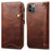 Full Protective Genuine Leather Wallet Phone Shell Cover with Lanyard for iPhone 13 Pro 6.1 inch - Brown - 1