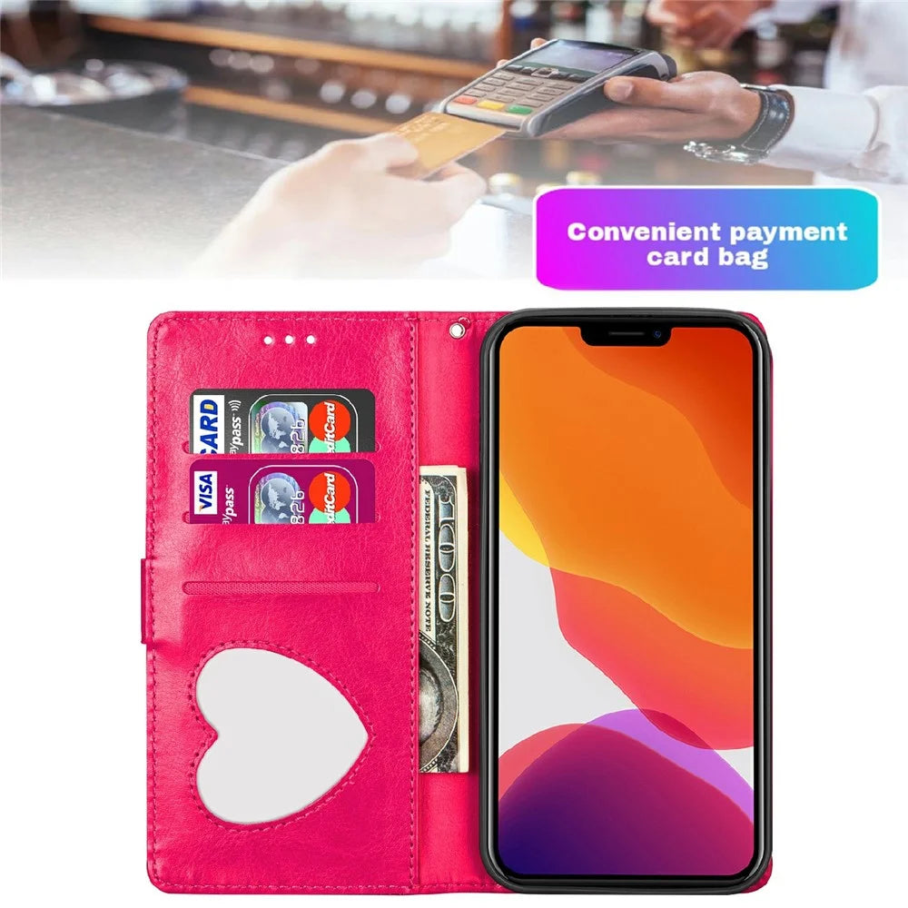 Glitter Sequins Magnetic Clasp Shockproof Stylish Zipper Pocket Wallet Flip Leather Phone Case with Stand for iPhone 13 6.1 inch - Rose - 4