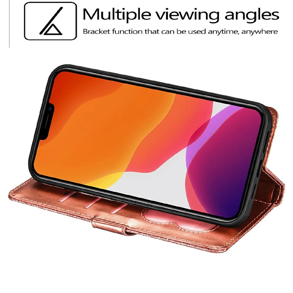 Glitter Sequins Wrist Strap Zipper Pocket Wallet Flip Leather Phone Case with Stand for iPhone 13 Pro Max 6.7 inch - Rose Gold - 3