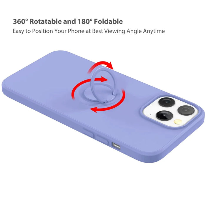 Adjustable Kickstand Design Eco-Friendly Liquid Silicone Easy-Clean Phone Protective Case Shell with Handy Strap for iPhone 13 Pro 6.1 inch - Black - 3