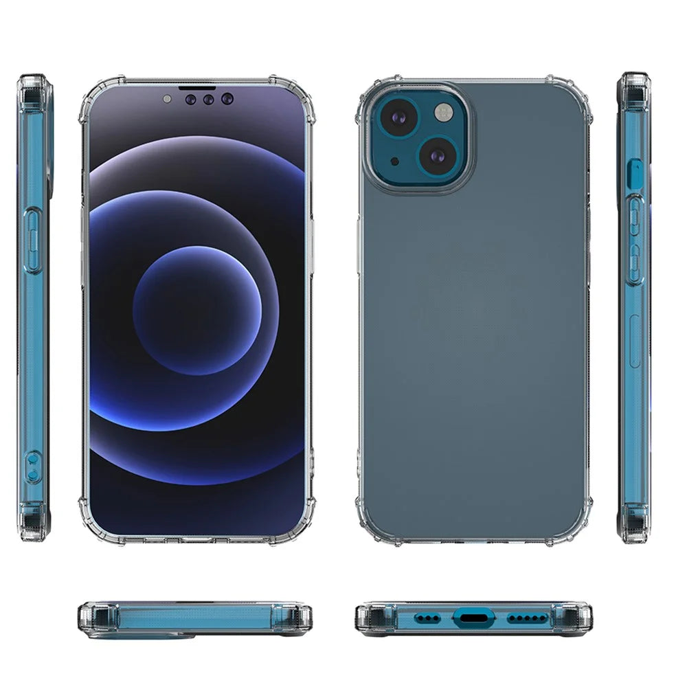 Full Protective Shock-resistant Transparent TPU Anti-fall Phone Back Cover for iPhone 13 6.1 inch - 6