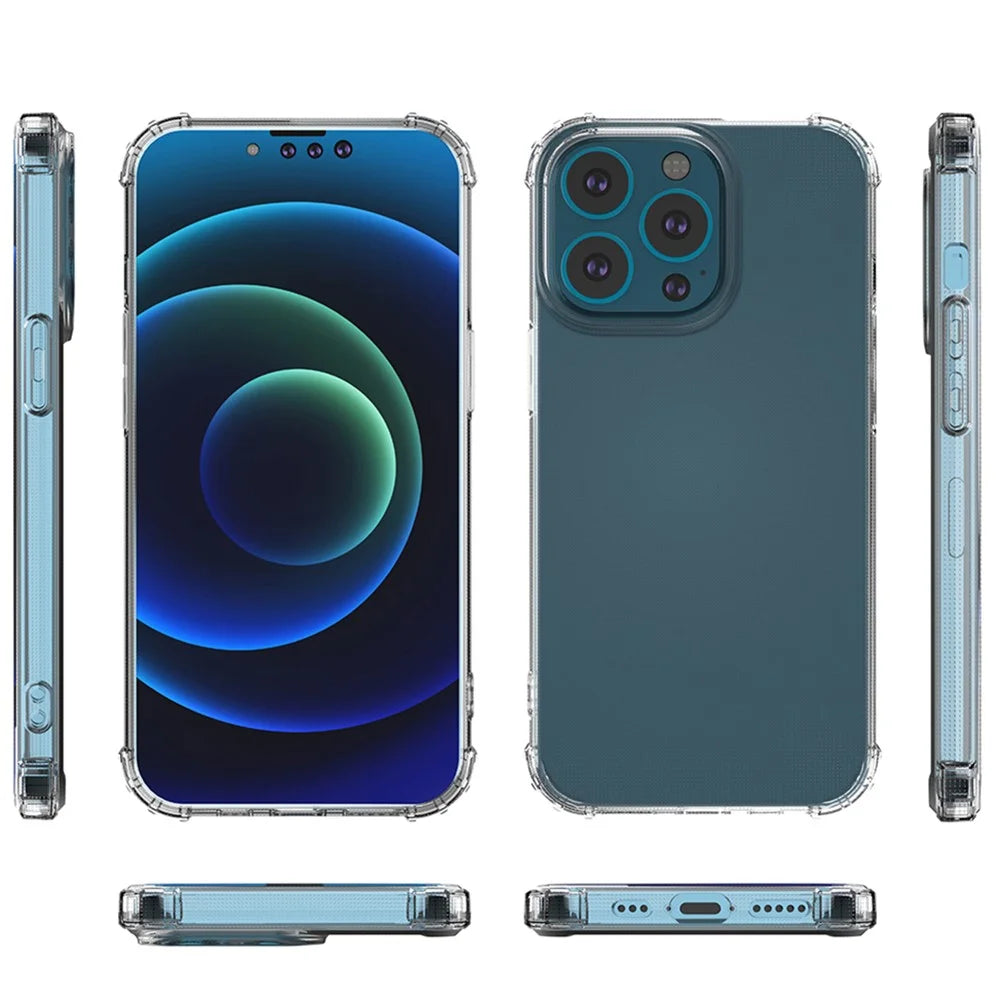 Transparent TPU Shock-resistant Mobile Phone Back Case Shell for iPhone 13 Pro 6.1 inch - 6