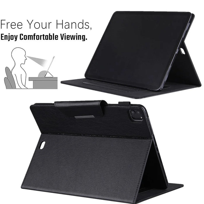 PU Leather Stand Tablet Case Cover with Auto Wake / Sleep for iPad Air 13 (2026) / (2025) / (2024) / Pro 12.9 (2022) / (2021) / (2020) / (2018) - Black - 4