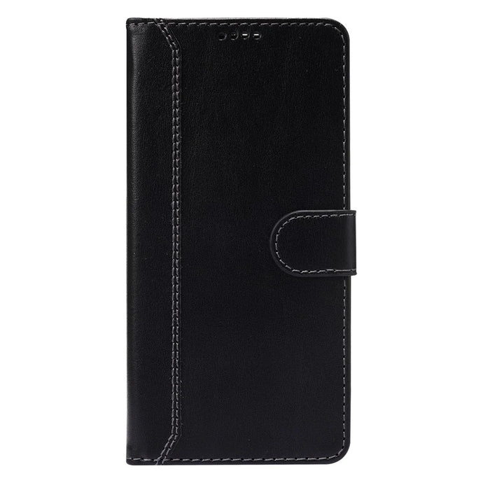 Splicing PU Leather Phone Case Stand Wallet Cover Protector for iPhone 6/SE (2022)/SE (2020)/8/7 - Black - 3