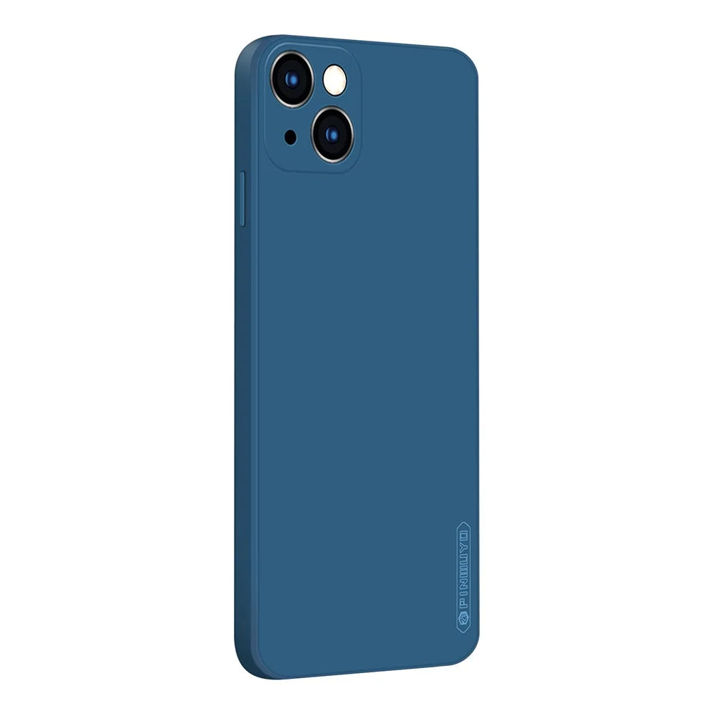 PINWUYO Precise Cut-Out Soft Skin Silicone Shockproof Phone Cover for iPhone 13 6.1 inch - Blue - 1