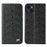 FIERRE SHANN Crocodile Texture Leather Phone Cover Protector with Wallet Stand for iPhone 13 6.1 inch - Black - 1