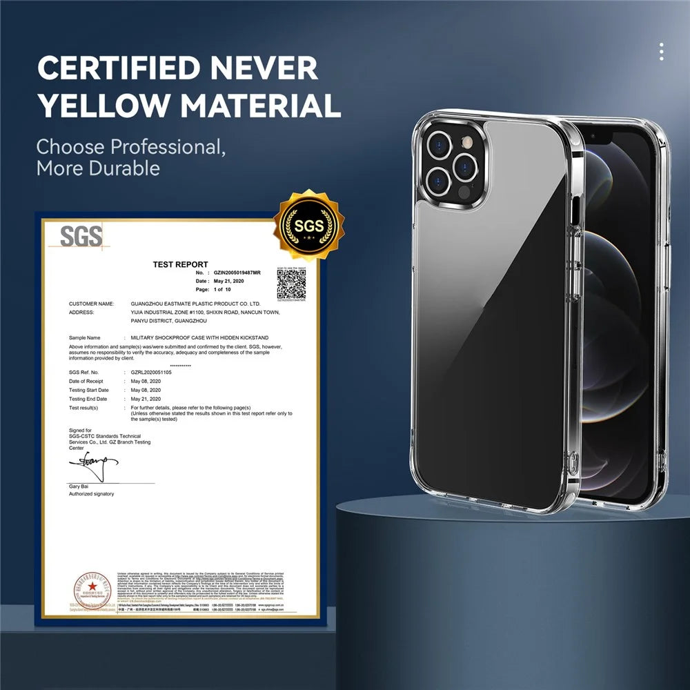Hybrid Hard PC Back + Soft TPU Bumper Slim Crystal Clear Phone Case for iPhone 12 / 12 Pro 6.1 inch - 2