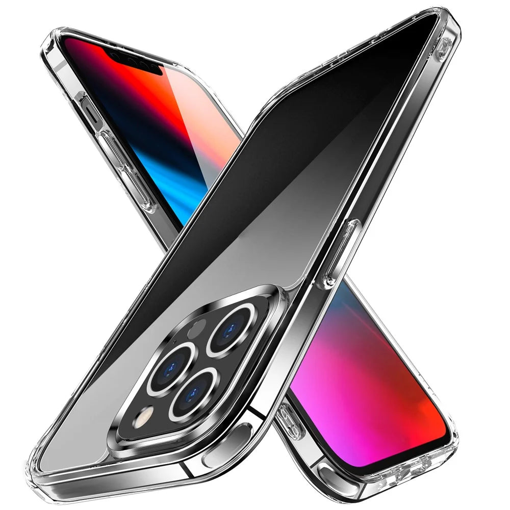 Transparent Soft TPU + Anti-Scratch PC Back Cover with 4 Corners Shockproof Protection for iPhone 13 Pro Max 6.7 inch - 1