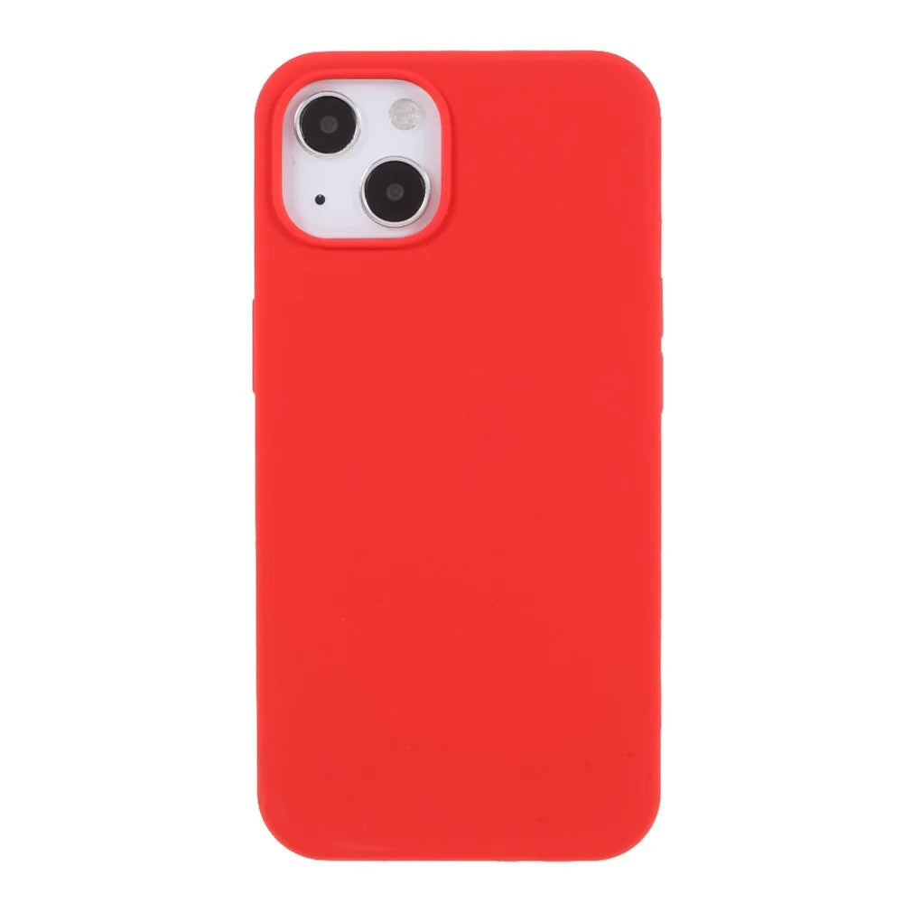 Solid Silicone Slim Shockproof Phone Case with Soft Microfiber Lining for iPhone 13 6.1 inch - Red - 2
