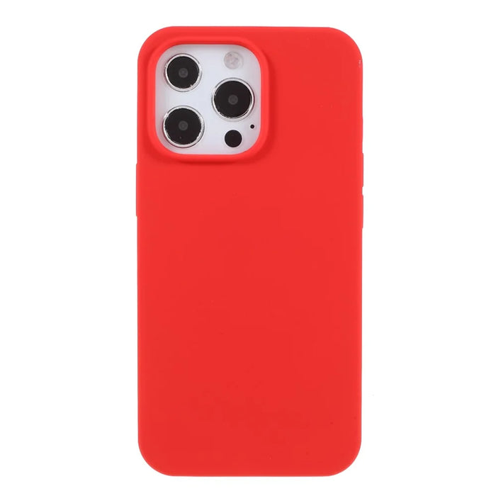 Soft Solid Silicone Slim Fit Shockproof Protective Phone Case for iPhone 13 Pro Max 6.7 inch - Red - 2